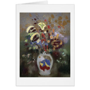Still Life of a Vase of Flowers (pastel on paper)