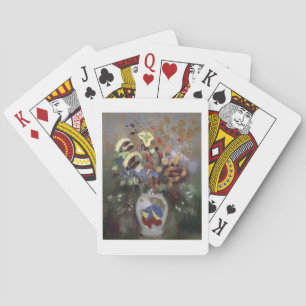 Still Life of a Vase of Flowers (pastel on paper) Playing Cards