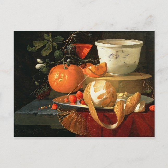 Still life of an orange postcard (Front)