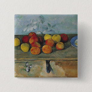 Still life of apples and biscuits, 1880-82 15 cm square badge