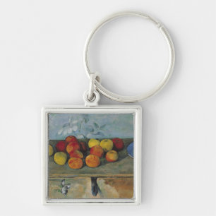 Still life of apples and biscuits, 1880-82 key ring