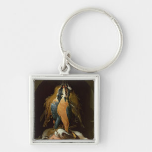 Still life of birds key ring