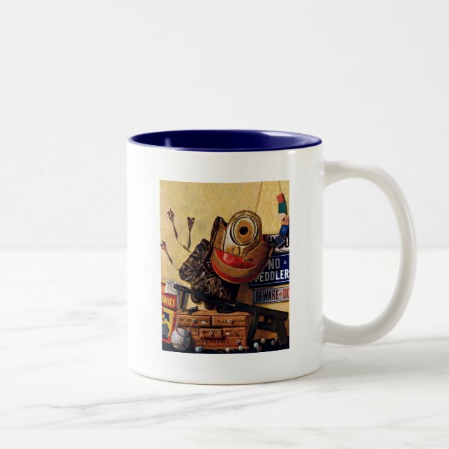 Still Life of Boys Toys Two-Tone Coffee Mug (Right)