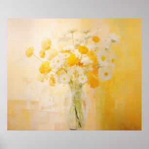 Still Life of Daisies and Marigolds  Poster