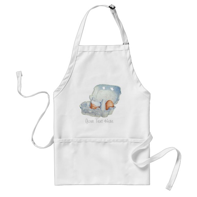 still life of eggs and broken eggshell in egg box standard apron (Front)