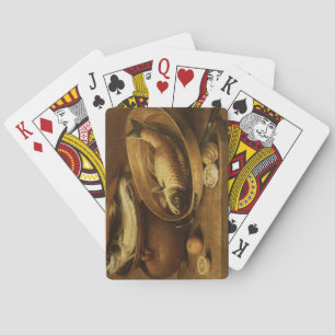 Still Life of Fish and Lemons Playing Cards