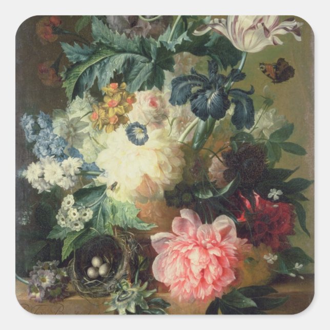 Still Life of Flowers 2 Square Sticker (Front)
