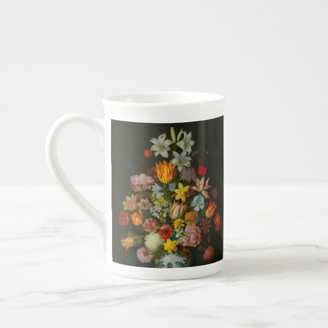 Still Life of Flowers in a Wan-Li Vase Bone China Mug (Left)