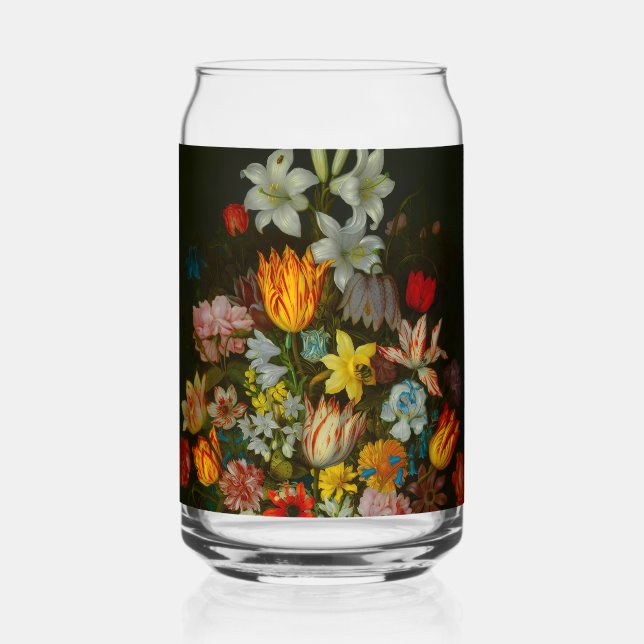 Still Life of Flowers in a Wan-Li Vase Can Glass (Front)
