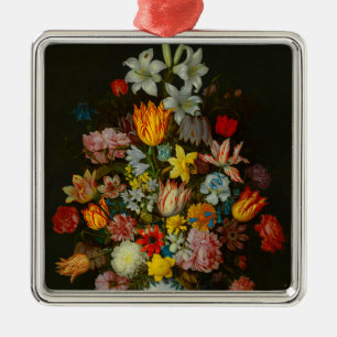Still Life of Flowers in a Wan-Li Vase Metal Ornament