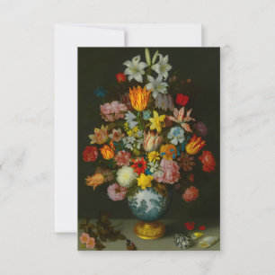 Still Life of Flowers in a Wan-Li Vase Thank You Card