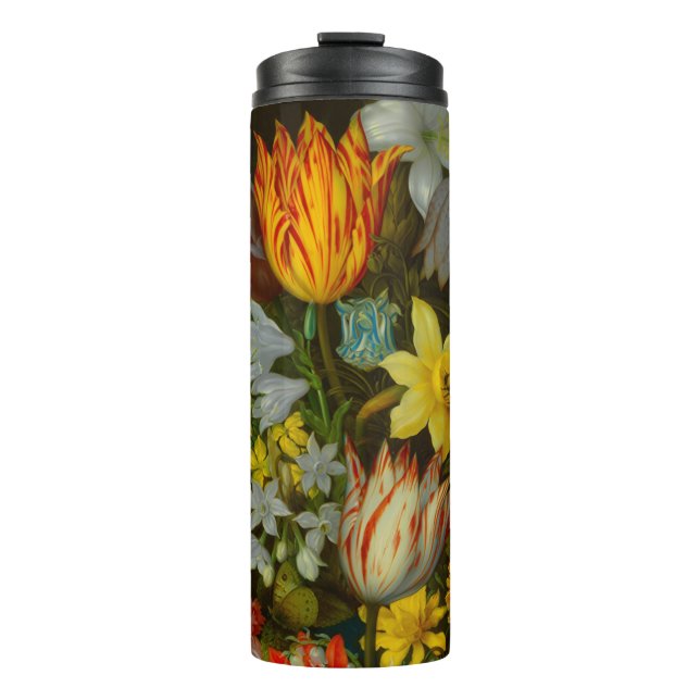 Still Life of Flowers in a Wan-Li Vase Thermal Tumbler (Front)