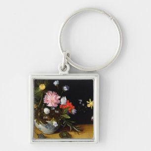 Still Life of Flowers Key Ring
