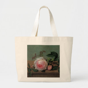 Still Life of Flowers on a Ledge Large Tote Bag