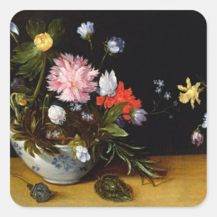 Still Life of Flowers Square Sticker