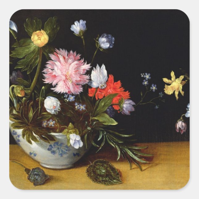 Still Life of Flowers Square Sticker (Front)