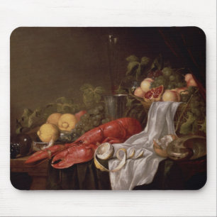 Still life of fruit and a lobster mouse pad