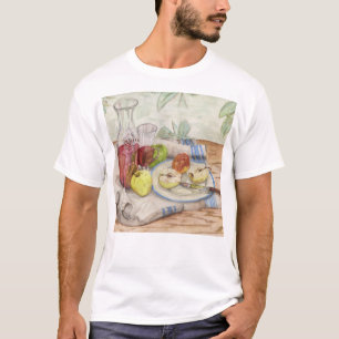 Still life of fruit and wine painting T-Shirt