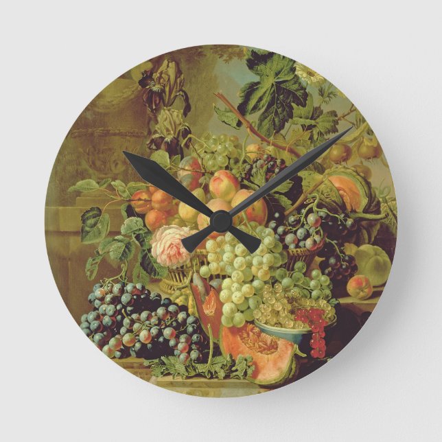 Still Life of Fruit Round Clock (Front)