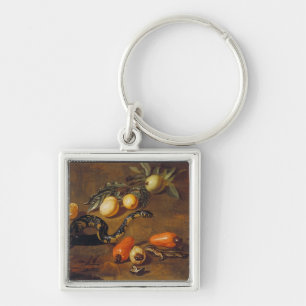 Still Life of Fruits from Surinam and Reptiles Key Ring