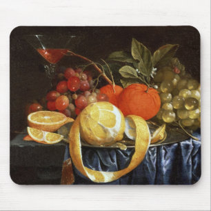 Still Life of Grapes, Oranges and a Peeled Lemon Mouse Pad