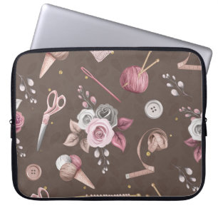 Still Life of Knitting Essentials Laptop Sleeve
