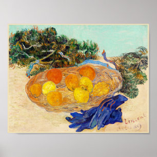 Still Life of Oranges and Lemons with Blue Gloves, Poster