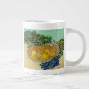 Still Life of Oranges and Lemons with Blue Large Coffee Mug
