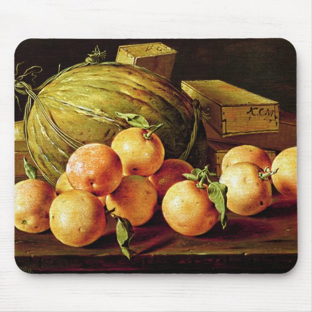 Still Life of Oranges, Melons and Boxes Mouse Pad (Front)