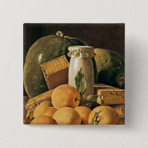 Still Life of Oranges, Watermelon 15 Cm Square Badge
