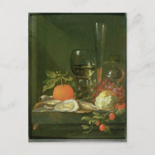Still Life of Oysters, Grapes, Bread Postcard