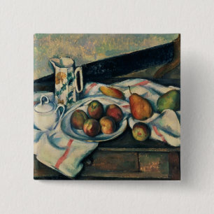 Still Life of Peaches and Pears, 1888-90 15 Cm Square Badge