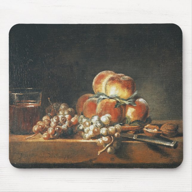 Still Life of Peaches, Nuts, Grapes Mouse Pad (Front)