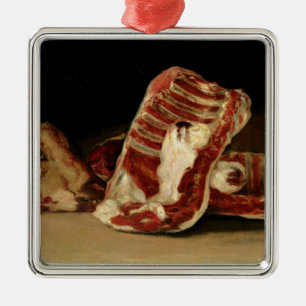 Still life of Sheep's Ribs and Head Metal Tree Decoration