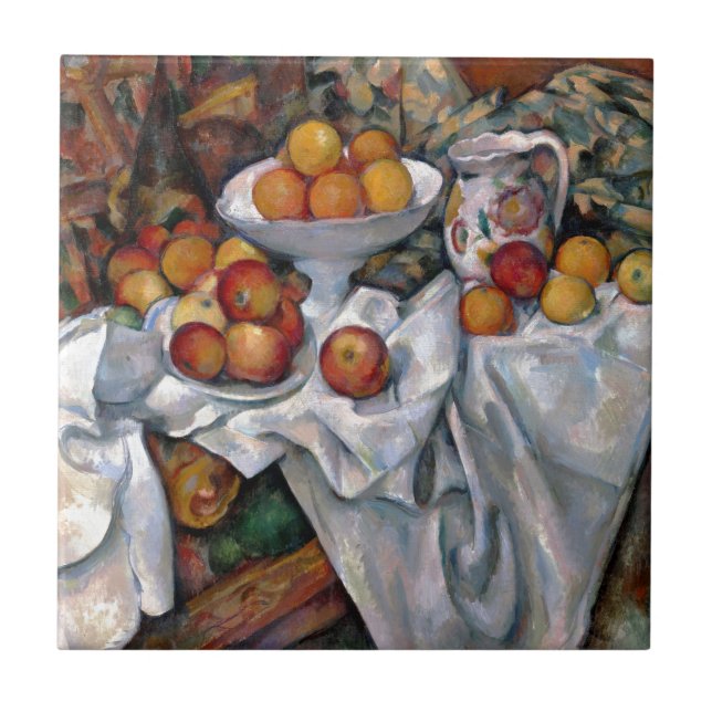 Still Life Oranges - Paul Cezanne Painting Art Ceramic Tile (Front)