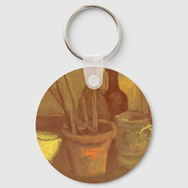 Still Life Paintbrushes in a Pot Vincent van Gogh Key Ring (Front)