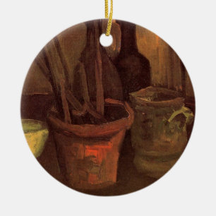 Still Life Paintbrushes in Pot by Vincent van Gogh Ceramic Ornament