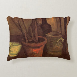 Still Life Paintbrushes in Pot by Vincent van Gogh Decorative Cushion