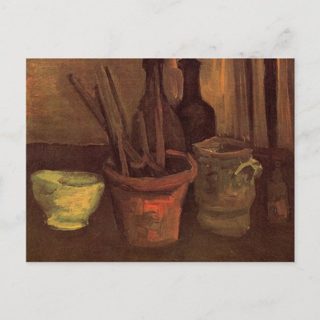 Still Life Paintbrushes in Pot by Vincent van Gogh Postcard (Front)