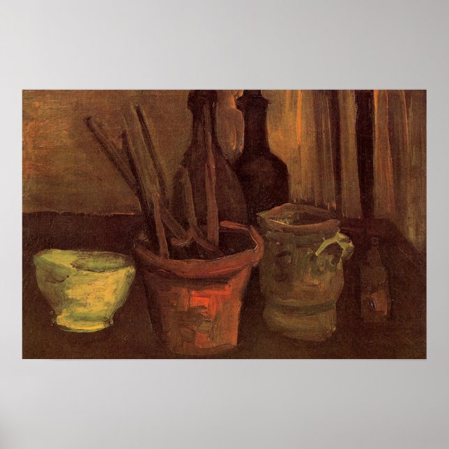 Still Life Paintbrushes in Pot by Vincent van Gogh Poster (Front)