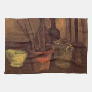 Still Life Paintbrushes in Pot by Vincent van Gogh Tea Towel