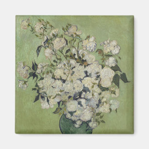 Still Life Pink Roses in a Vase by Van Gogh Magnet