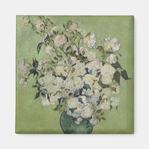 Still Life Pink Roses in a Vase by Van Gogh Magnet