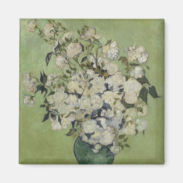Still Life Pink Roses in a Vase by Van Gogh Magnet (Front)