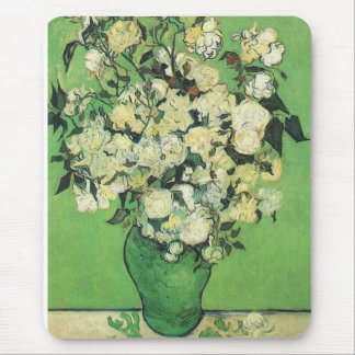 Still life - Pink Roses in a Vase Vincent an Gogh, Mouse Pad