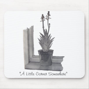 Still life pot plant realist art drawin mouse pad