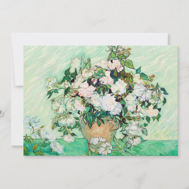 Still Life Roses in a Vase by Vincent van Gogh Invitation (Front)