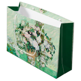 Still Life Roses in a Vase by Vincent van Gogh Large Gift Bag