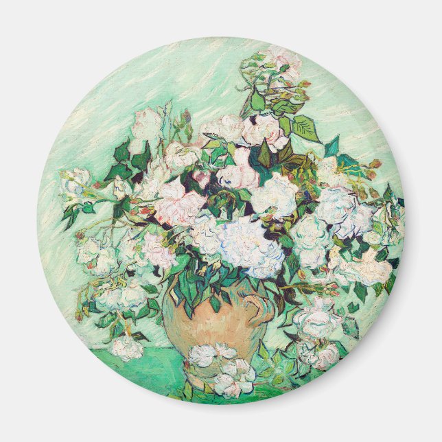 Still Life Roses in a Vase by Vincent van Gogh Magnet (Front)