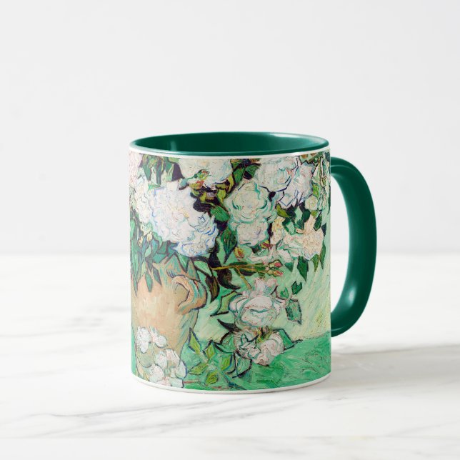 Still Life Roses in a Vase by Vincent van Gogh Mug (Front Right)